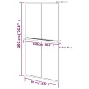 VidaXL Ścianka prysznicowa z półką, czarna, 100x195 cm ESG i aluminium