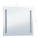 VidaXL Ścienne lustro łazienkowe z LED, 100 x 60 cm