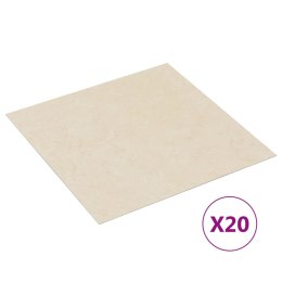 VidaXL Samoprzylepne panele podłogowe, 20 szt., PVC, 1,86 m², beżowe