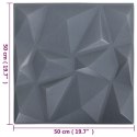 VidaXL Panele ścienne 3D, 48 szt., 50x50 cm, diamentowa szarość, 12 m²