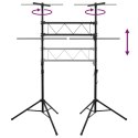 VidaXL Statyw oświetleniowy, czarny, 238x115x(180-300) cm, stalowy