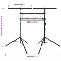 VidaXL Statyw oświetleniowy, czarny, 238x115x(180-300) cm, stalowy