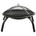 VidaXL Palenisko i grill 2-w-1, z pogrzebaczem, 56x56x49 cm, stal