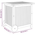 VidaXL Ogrodowy pojemnik na kółkach, 60x50x58 cm, lite drewno akacjowe