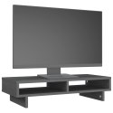 VidaXL Podstawka na monitor, szara, 60x27x14 cm, lite drewno sosnowe