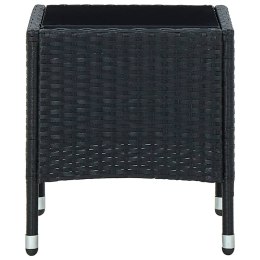 VidaXL Stolik ogrodowy, czarny, 40 x 40 x 45 cm, rattan PE