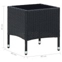 VidaXL Stolik ogrodowy, czarny, 40 x 40 x 45 cm, rattan PE