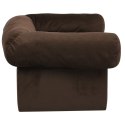 VidaXL Sofa dla psa, z szufladą, brązowa, 75x50x38 cm, pluszowa