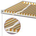 VidaXL Ręcznie zwijana markiza z LED, 600x350 cm, żółto-biała