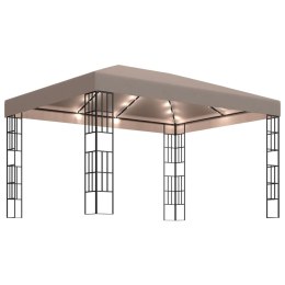 VidaXL Altana ze sznurem lampek LED, 4x3 m, kolor taupe