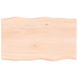 VidaXL Blat stołu, 100x60x(2-4)cm surowy, lity dąb naturalną krawędzią