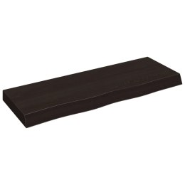 VidaXL Blat do łazienki, ciemnobrązowy, 80x30x(2-6) cm, lite drewno