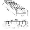 VidaXL Stopień z kraty, 80x24x7 cm, stal galwanizowana