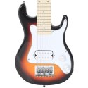 VidaXL Gitara elektryczna z pokrowcem, brązowo-biała, 3/4, 30"