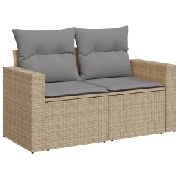 VidaXL Sofa ogrodowa z poduszkami, 2-osobowa, beż, polirattan