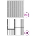 VidaXL Kojec dla psa, 20 paneli, czarny, stal galwanizowana