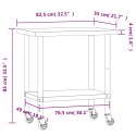 VidaXL Kuchenny stół roboczy na kółkach 82,5x55x85 cm, stal nierdzewna
