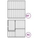 VidaXL Kojec dla psa, 8 paneli, czarny, stal galwanizowana