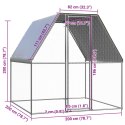 VidaXL Klatka dla kurcząt, srebrno-szara, 2x2x2 m, stal galwanizowana