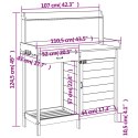 VidaXL Stolik do przesadzania roślin, z szafką, 110,5x45x124,5 cm