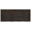 VidaXL Blat stołu, ciemnobrązowy, 100x40x(2-6) cm, lite drewno dębowe