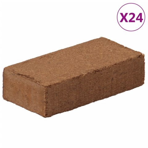 VidaXL Kostki włókna kokosowego, 650 g x 24 szt., łącznie 15,6 kg