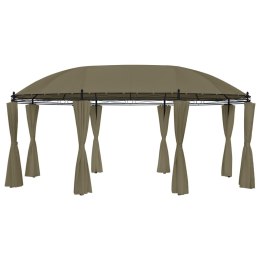 VidaXL Altana z zasłonami, 520x349x255 cm, kolor taupe, 180 g/m²