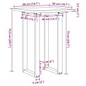 VidaXL Stół jadalniany z czworokątnymi nogami, 50x50x75,5 cm