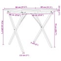 VidaXL Stół jadalniany z nogami w kształcie litery X, 80x80x75,5 cm