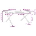 VidaXL Stolik kawowy z nogami w kształcie litery X, 80x80x45 cm