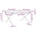 VidaXL Stolik kawowy z nogami w kształcie litery X, 90x90x45 cm