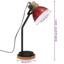 VidaXL Lampa stołowa, 25 W, postarzany czerwony, 18x18x60 cm, E27