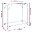 VidaXL Stolik konsolowy z przezroczystym, szklanym blatem, 80x35x81 cm