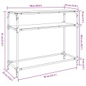 VidaXL Stolik konsolowy z przezroczystym, szklanym blatem, 98x35x81 cm