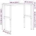 VidaXL Stolik roboczy, 100x60x(71,5-98) cm, prostokątny, drewno bukowe