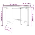 VidaXL Stolik roboczy, 100x60x81,5 cm, prostokątny, lite drewno bukowe