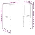 VidaXL Stolik roboczy, ciemny brąz, 100x60x(71,5-98) cm, drewno dębowe