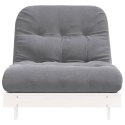 VidaXL Sofa rozkładana typu futon, z materacem, biała, 80x206x11 cm