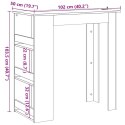 VidaXL Stolik barowy ze schowkiem, stare drewno, 102x50x103,5 cm