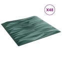 VidaXL Panele ścienne, 48 szt., zielone, 50x50 cm, XPS, 12 m², kamień