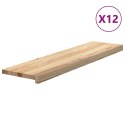 VidaXL Stopnie schodowe, 12 szt., surowe 100x25x2cm lite drewno dębowe