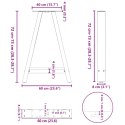 VidaXL Nogi do stolika kawowego, 2 szt., antracyt, 60x(72-73) cm, stal