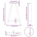 VidaXL Nogi do stolika kawowego, 2 szt., czarne, 50x(72-73) cm, stal