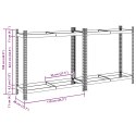 VidaXL 2-poziomowe półki na opony, 2 szt., srebrne, 110x40x109cm, stal