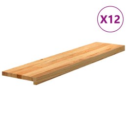 VidaXL Stopnie schodowe, 12 szt. brązowe 110x25x2cm lite drewno dębowe