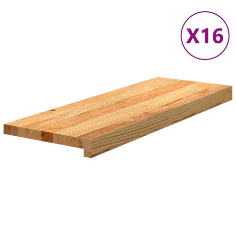 VidaXL Stopnie schodowe, 16 szt. brązowe 70x30x2cm lite drewno dębowe