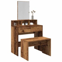 VidaXL Taboret toaletowy Stare drewno 70x35x45 cm Drewno klejone