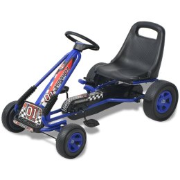 VidaXL Gokart dla dzieci, z regulacją siedziska, niebieski