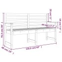 VidaXL Ławka ogrodowa, szara, 159,5x48x91,5 cm, lite drewno sosnowe