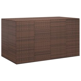 VidaXL Skrzynia na poduszki ogrodowe, rattan PE, 194x100x103 cm, brąz